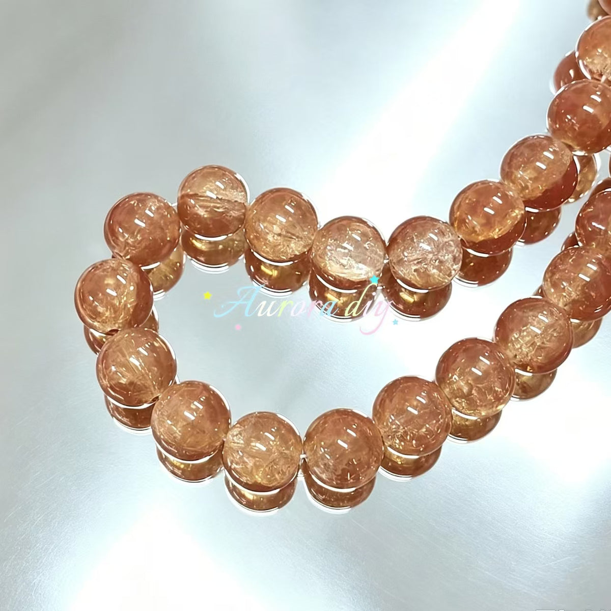✨【NEW】16mm Crackle Glass Beads, Ice Transparent Round Loose Beads for Jewelry DIY Making