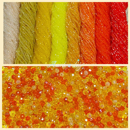 🎉【NEW】Sunset Samhain | 4mm Flat Faceted Glass Beads For DIY Jewelry Making