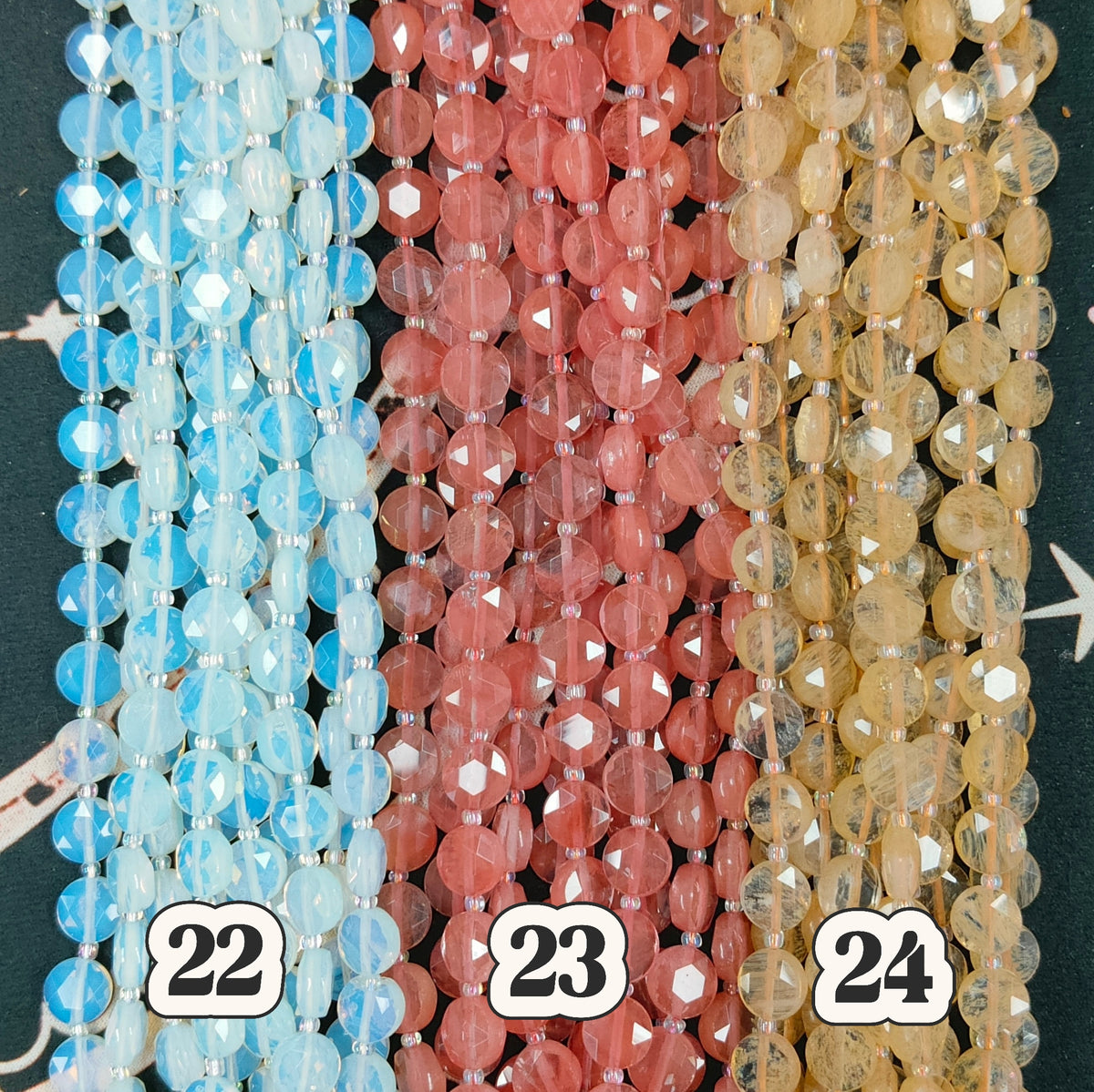 ✨【NEW】10mm Coin Faceted Natural Crystal & Stone Beads For DIY Bracelet Necklace Earring Crafts