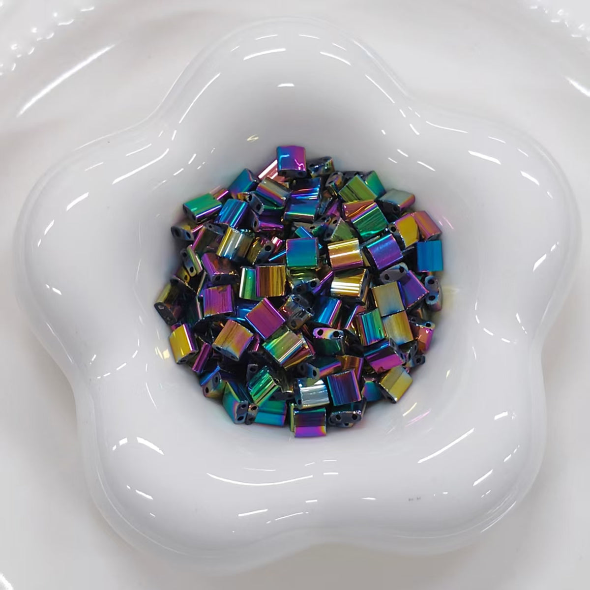 ✨【NEW】Luster Half Tila | Glossy Square‑Tile Glass Bead for DIY Handcrafted Jewelry