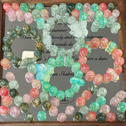 ✨【NEW】14mm Aurora Marble Orb｜marbled‑effect, loose round glass beads for DIY bracelet necklace jewelry making
