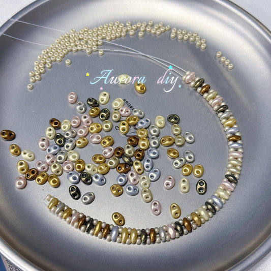 ✨【NEW】Pig Nose Baroque | Metallic Glass Mix Neutral Micro Parts Handmade Jewelry Making Kit