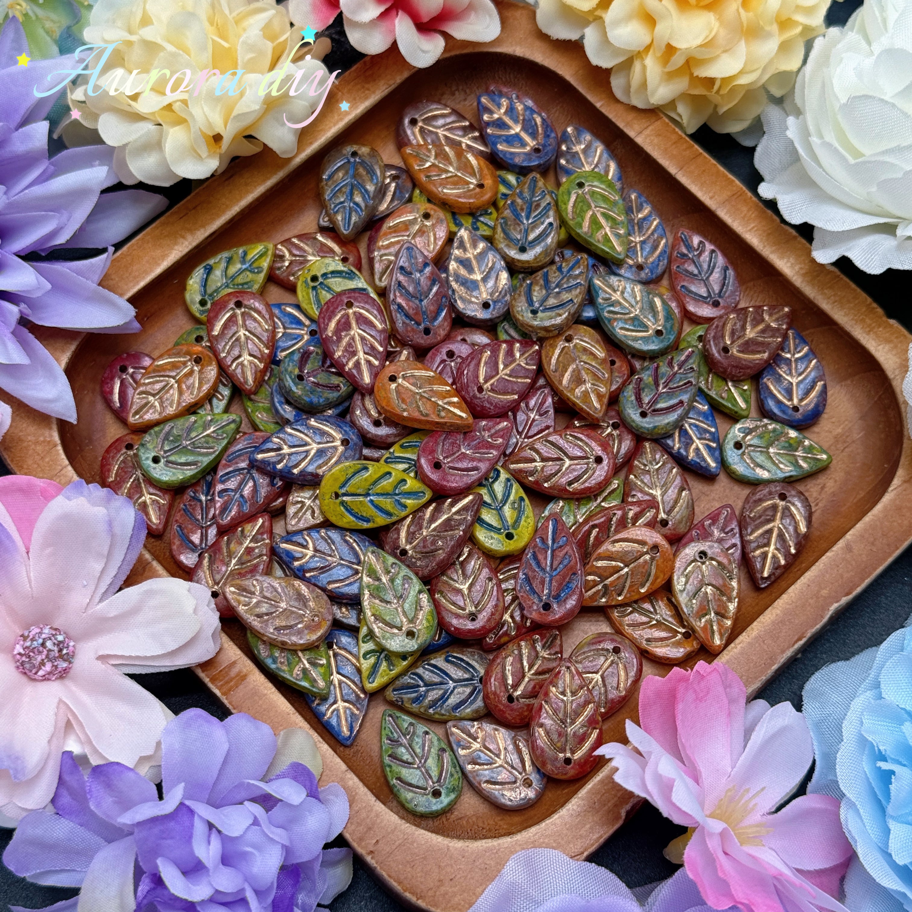[NEW] Vintage Gold Inlay Czech Glass Beads