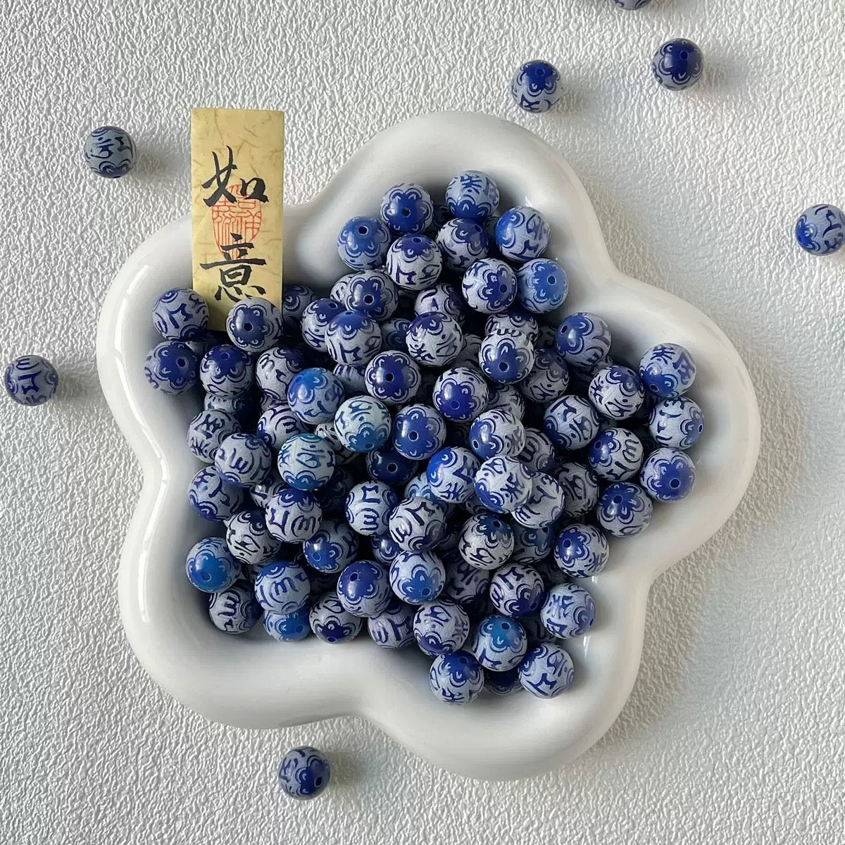 B-Engraved 6 words Bodhi beads