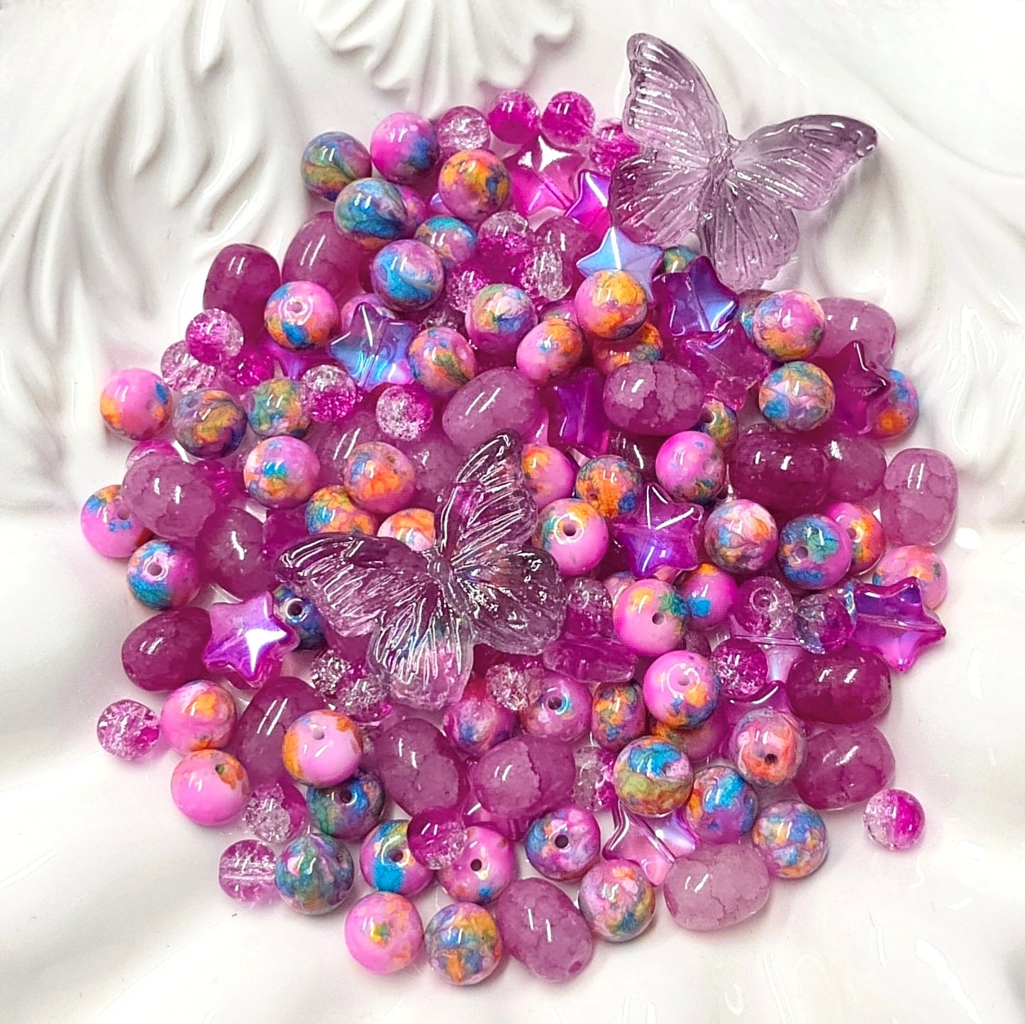 ✨【NEW】Glass-Magenta Butterfly