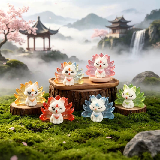 ✨【NEW】Mythic Nine‑Tailed Fox Acrylic Charms | Colorful Translucent Pendants for DIY Jewelry & Keychain Making
