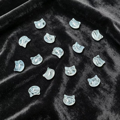 ✨【NEW】Ripple Kitty Head | Mixed‑Color Glass Beads for DIY Jewelry Making
