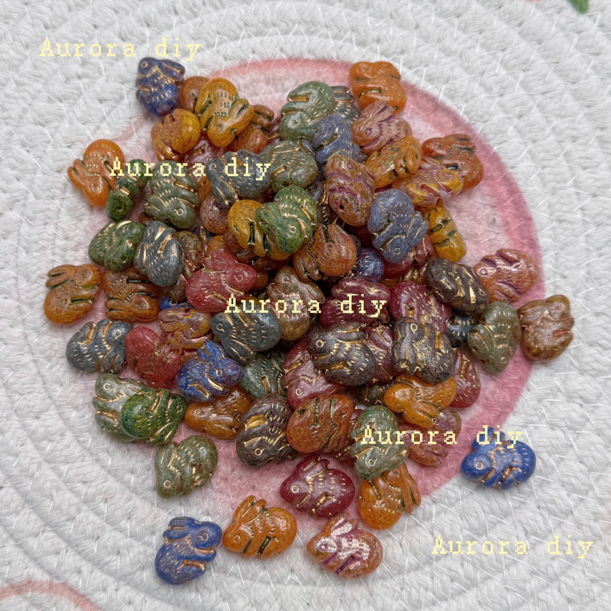[NEW] Vintage Gold Inlay Czech Glass Beads