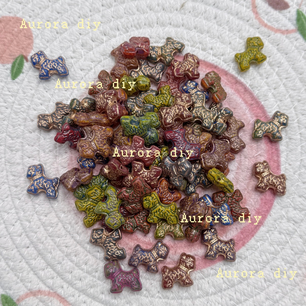 [NEW] Vintage Gold Inlay Czech Glass Beads