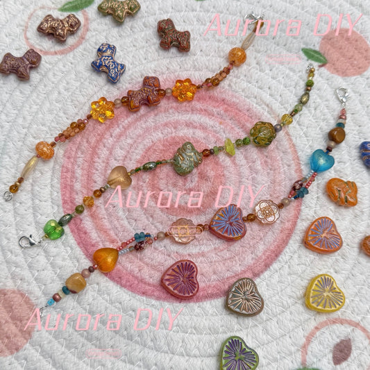 [NEW] Vintage Gold Inlay Czech Glass Beads