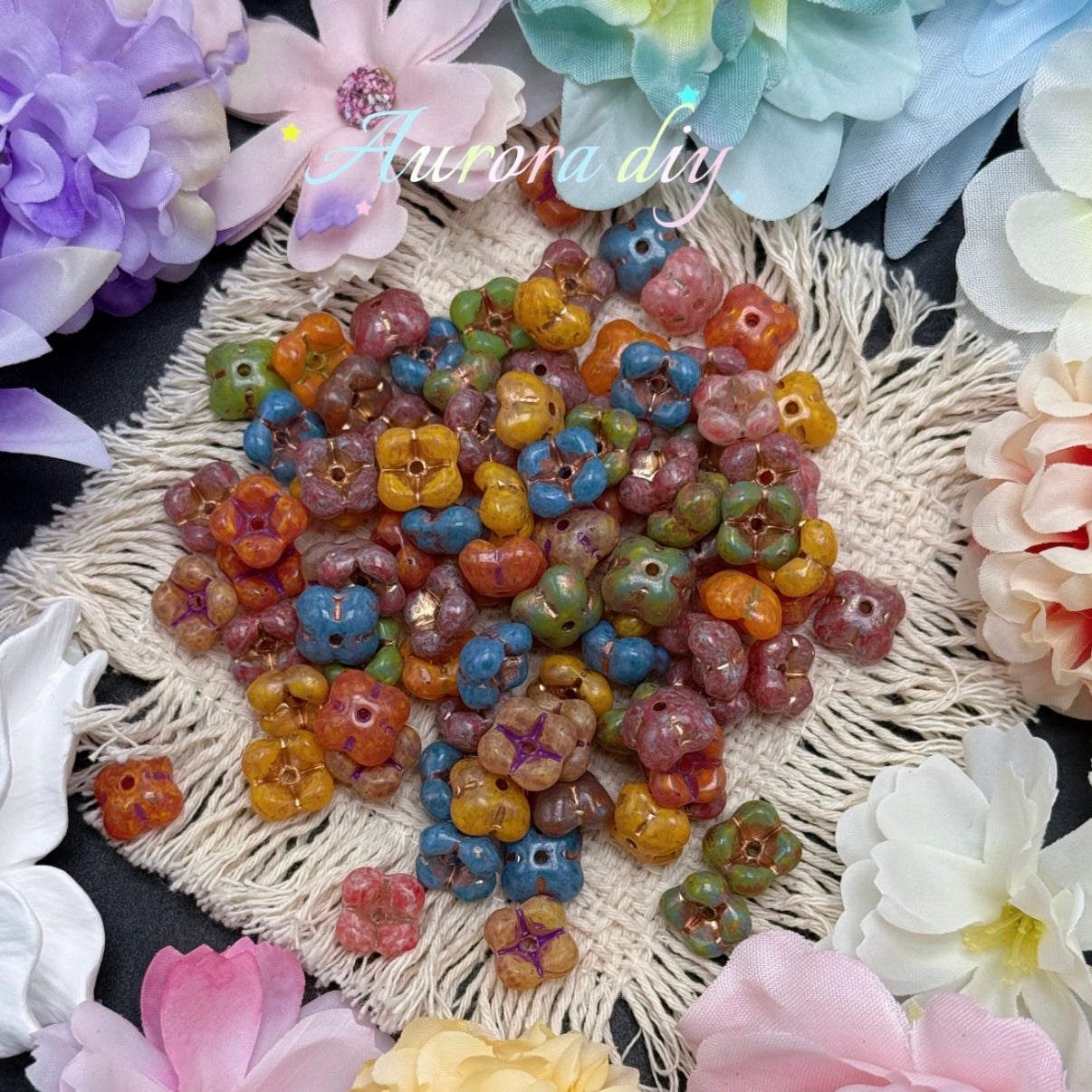 [NEW] Vintage Gold Inlay Czech Glass Beads