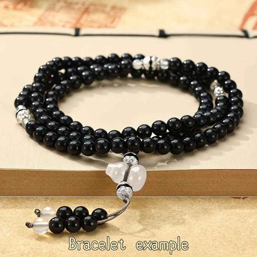 Bodhi string-6mm Black Round Beads