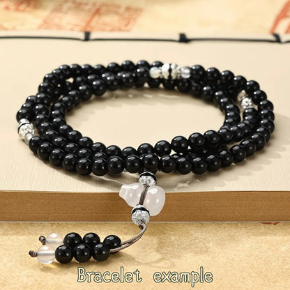 Bodhi string-6mm Black Round Beads