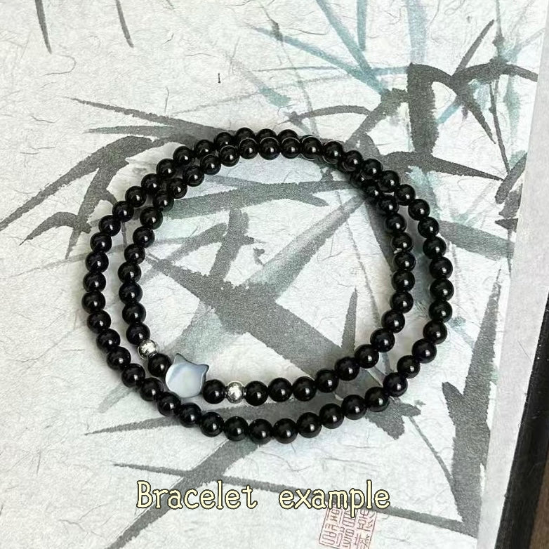 Bodhi string-6mm Black Round Beads