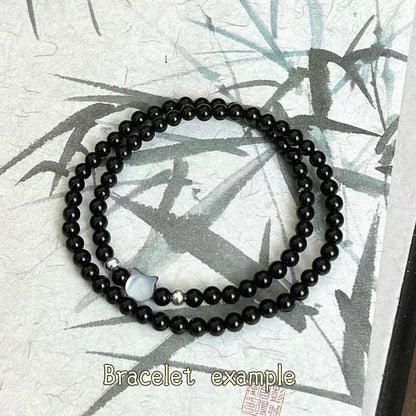 Bodhi string-6mm Black Round Beads