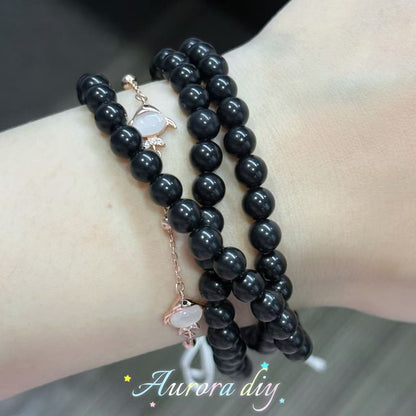 Bodhi string-6mm Black Round Beads