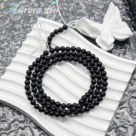 Bodhi string-6mm Black Round Beads