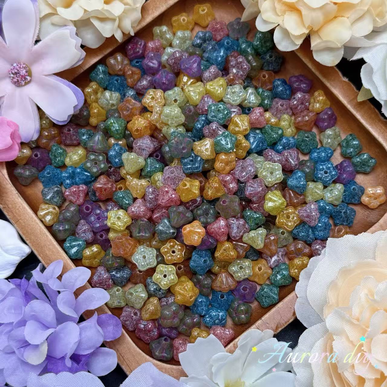 [NEW] Vintage Gold Inlay Czech Glass Beads