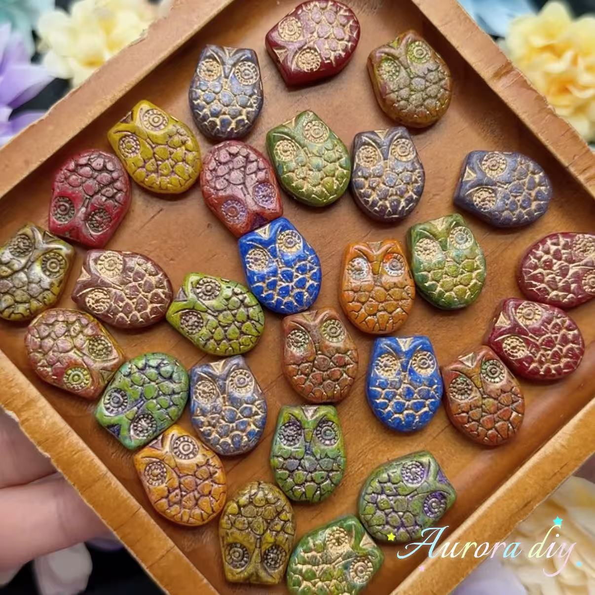[NEW] Vintage Gold Inlay Czech Glass Beads