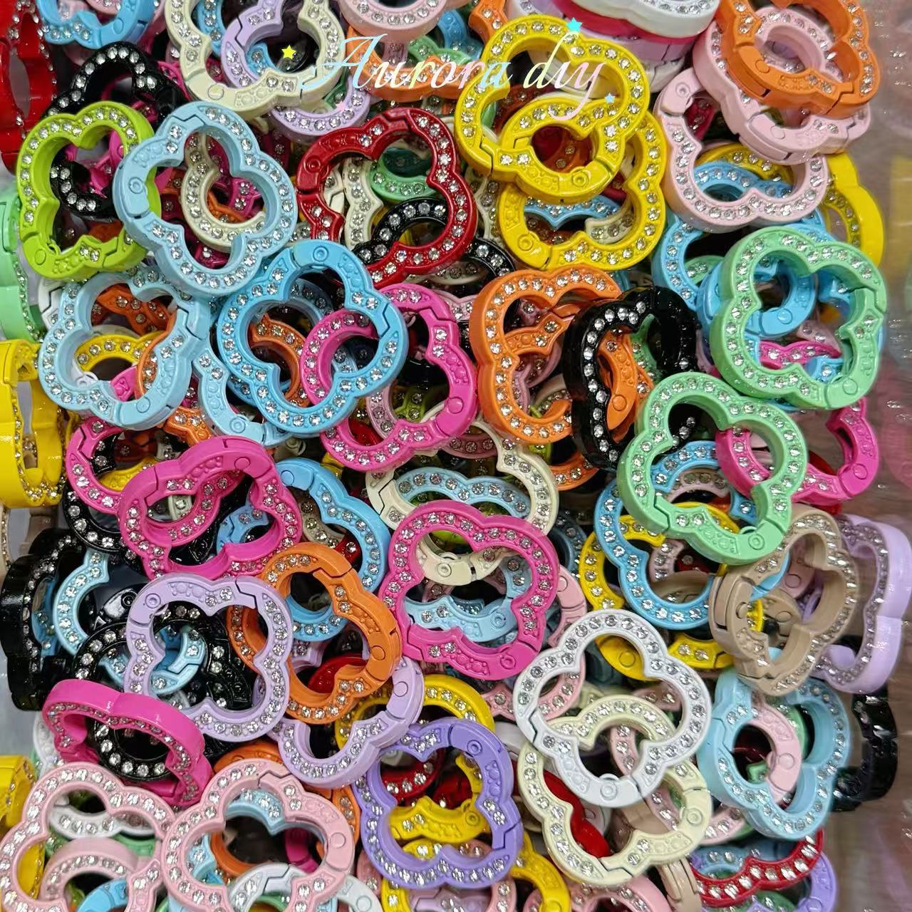 Bling Heart/clover Spring Clasp