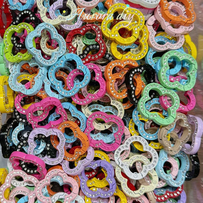 Bling Heart/clover Spring Clasp