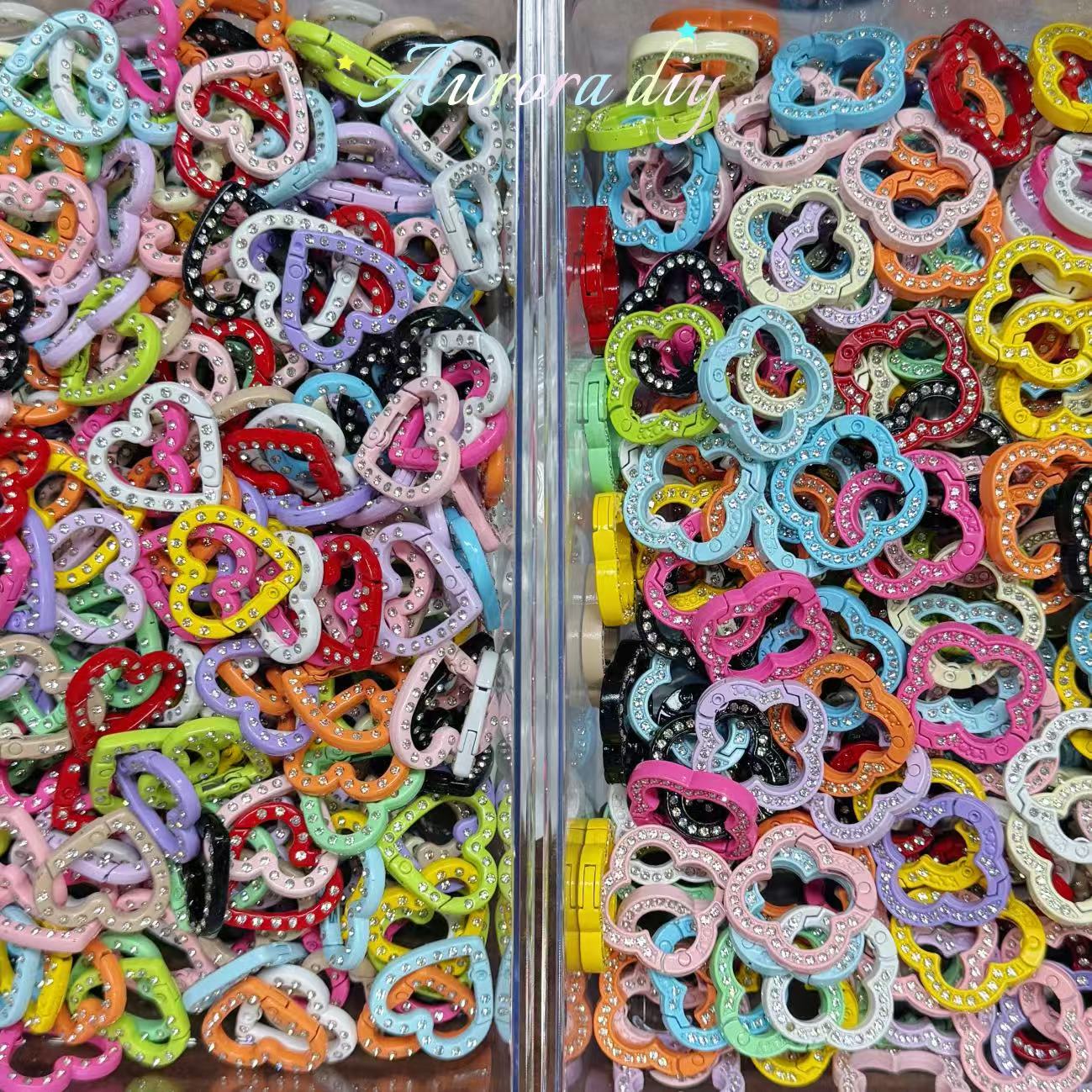 Bling Heart/clover Spring Clasp