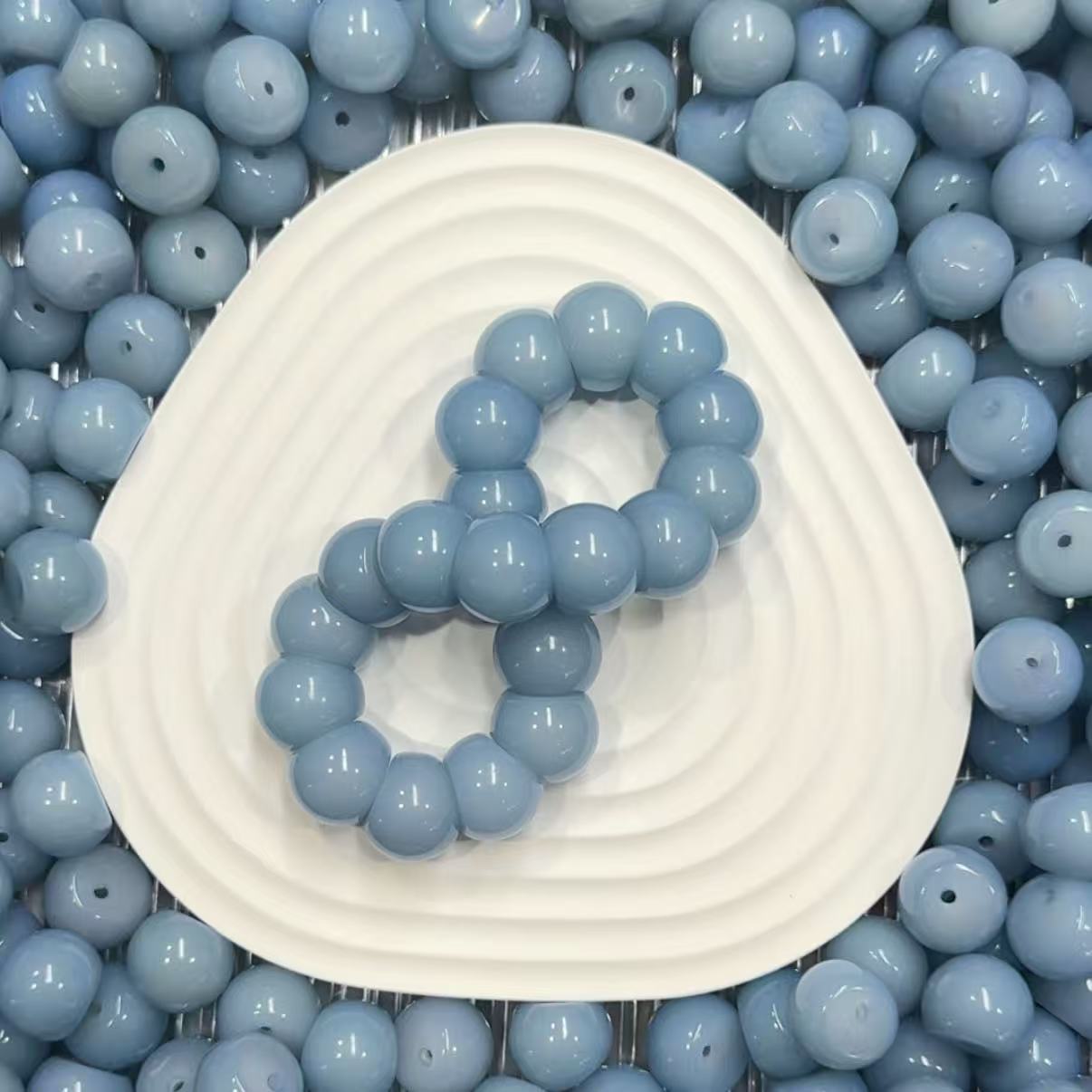 [NEW] F41-13.5mm Frost Blue Garlic Bodhi|for Bracelet & Jewelry DIY making