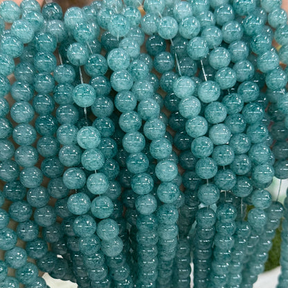 [NEW]Glass-10mm Cloud Marbled Speckled Glass Round Beads, Matching 15mm Series