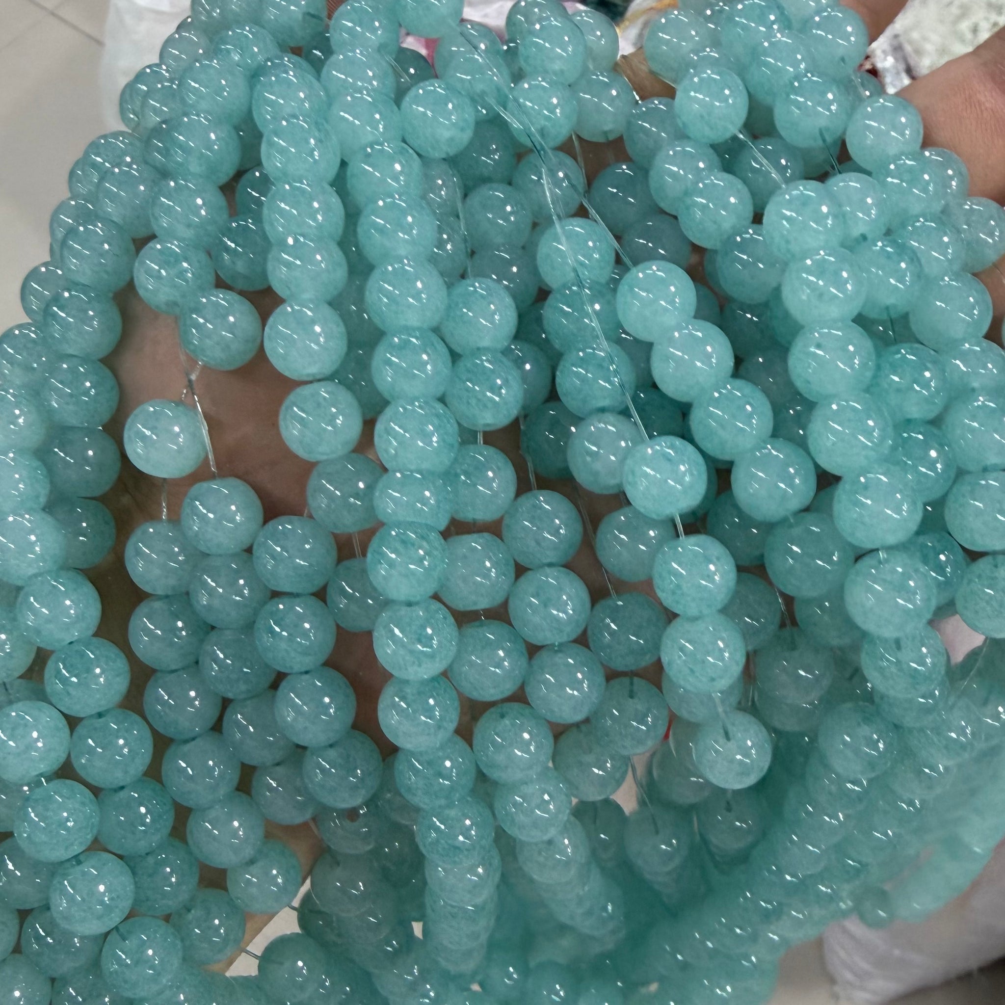 [NEW]Glass-10mm Cloud Marbled Speckled Glass Round Beads, Matching 15mm Series