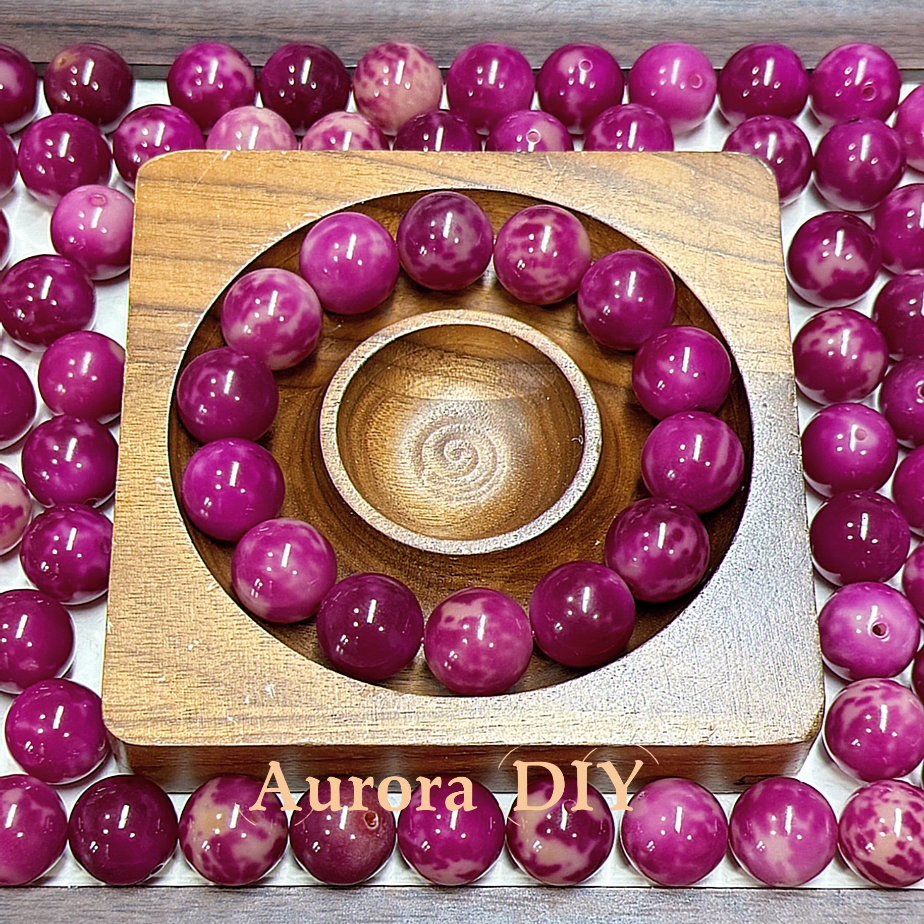 [NEW]15mm Bodhi Beads marbled round bodhi