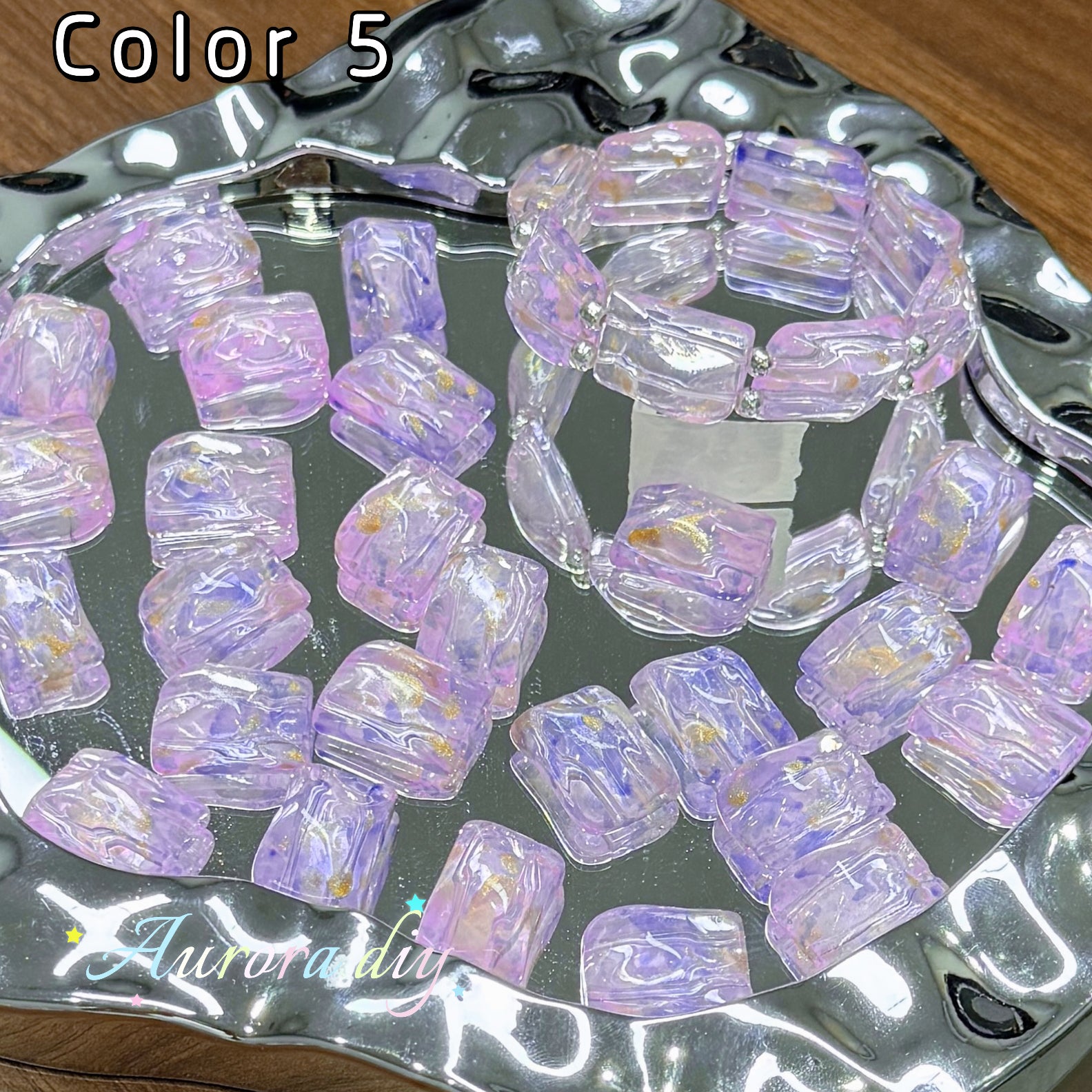 [NEW]Double‑Hole Wavy Rectangle Glass Beads-DIY Handmade Bracelet Necklace Jewelry Making Supplies