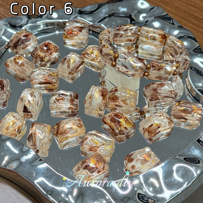 [NEW]Double‑Hole Wavy Rectangle Glass Beads-DIY Handmade Bracelet Necklace Jewelry Making Supplies
