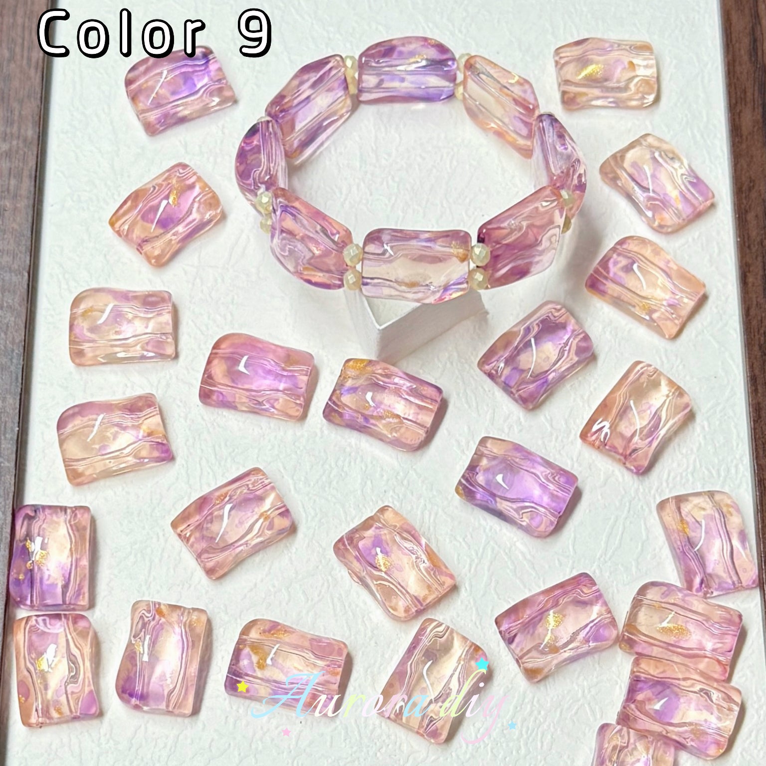 [NEW]Double‑Hole Wavy Rectangle Glass Beads-DIY Handmade Bracelet Necklace Jewelry Making Supplies