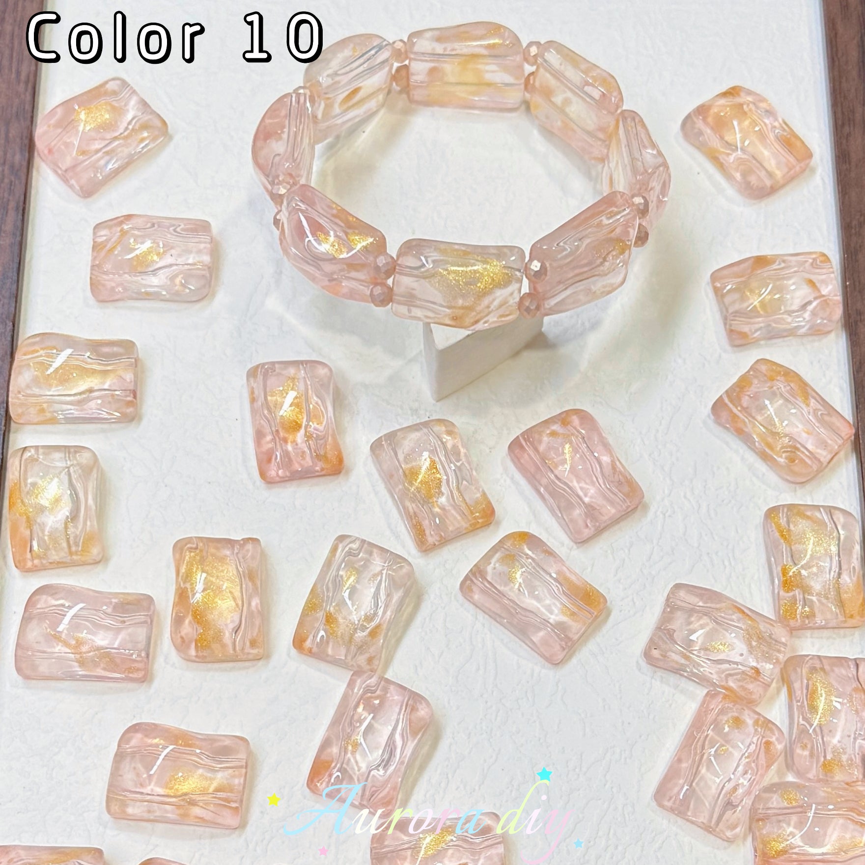 [NEW]Double‑Hole Wavy Rectangle Glass Beads-DIY Handmade Bracelet Necklace Jewelry Making Supplies