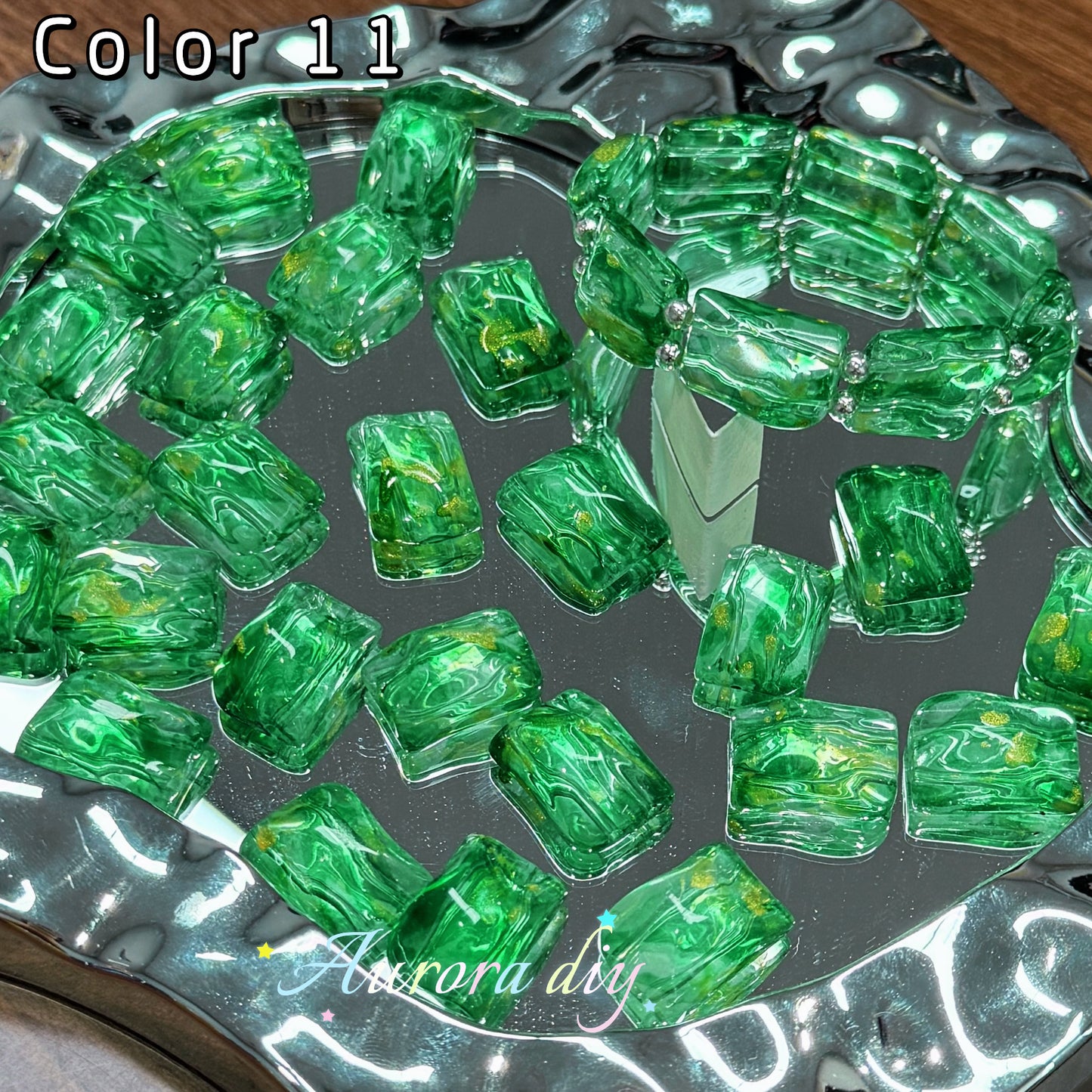 [NEW]Double‑Hole Wavy Rectangle Glass Beads-DIY Handmade Bracelet Necklace Jewelry Making Supplies