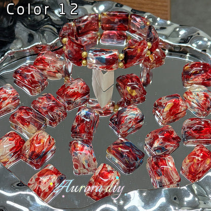 [NEW]Double‑Hole Wavy Rectangle Glass Beads-DIY Handmade Bracelet Necklace Jewelry Making Supplies