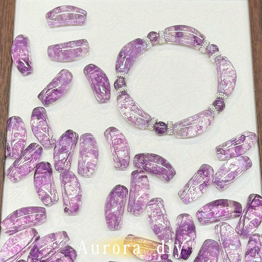 [NEW]Glass-Multicolor Curved Tube Glass Beads For DIY Bracelet Necklace Jewelry Making Craft Supplies