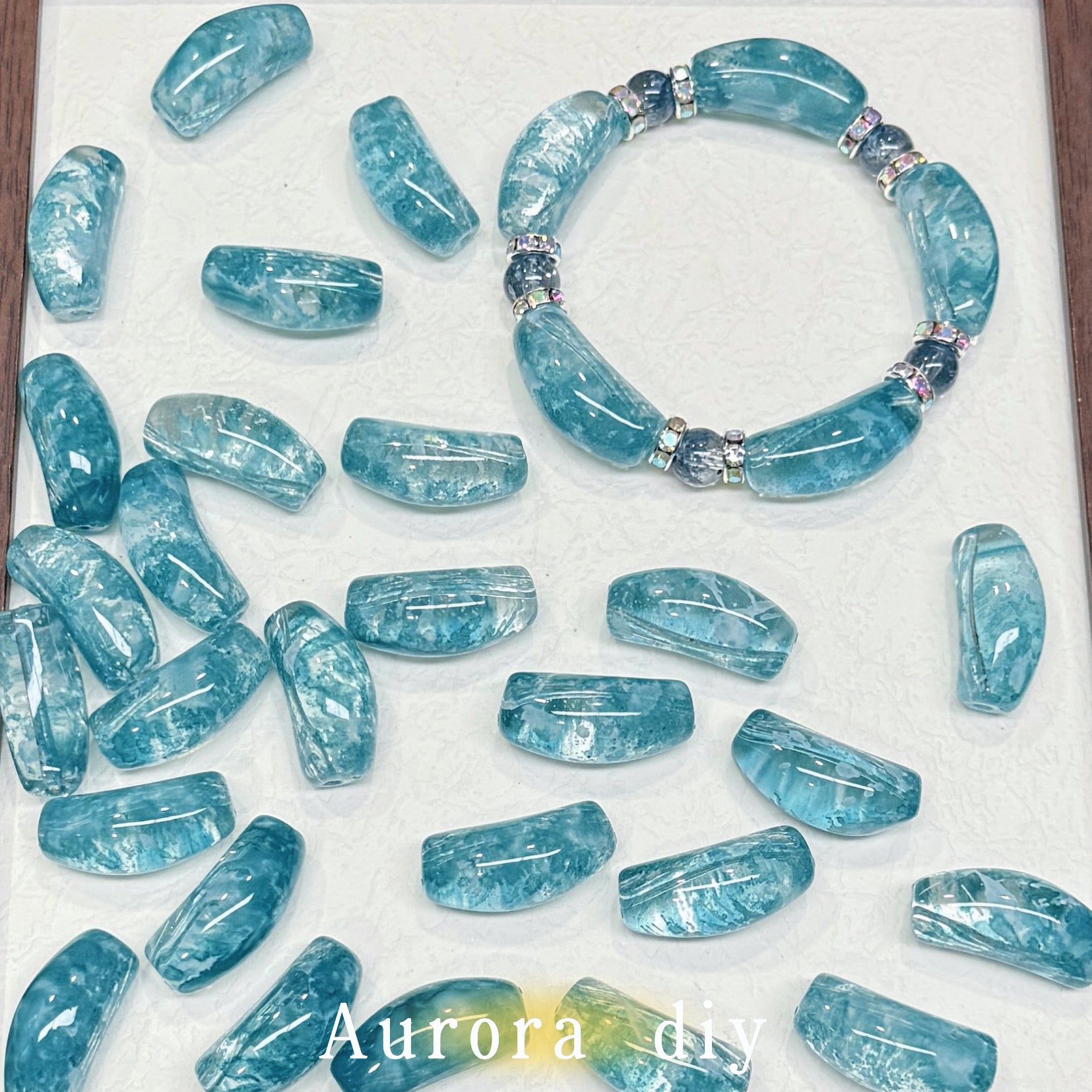 [NEW]Glass-Multicolor Curved Tube Glass Beads For DIY Bracelet Necklace Jewelry Making Craft Supplies