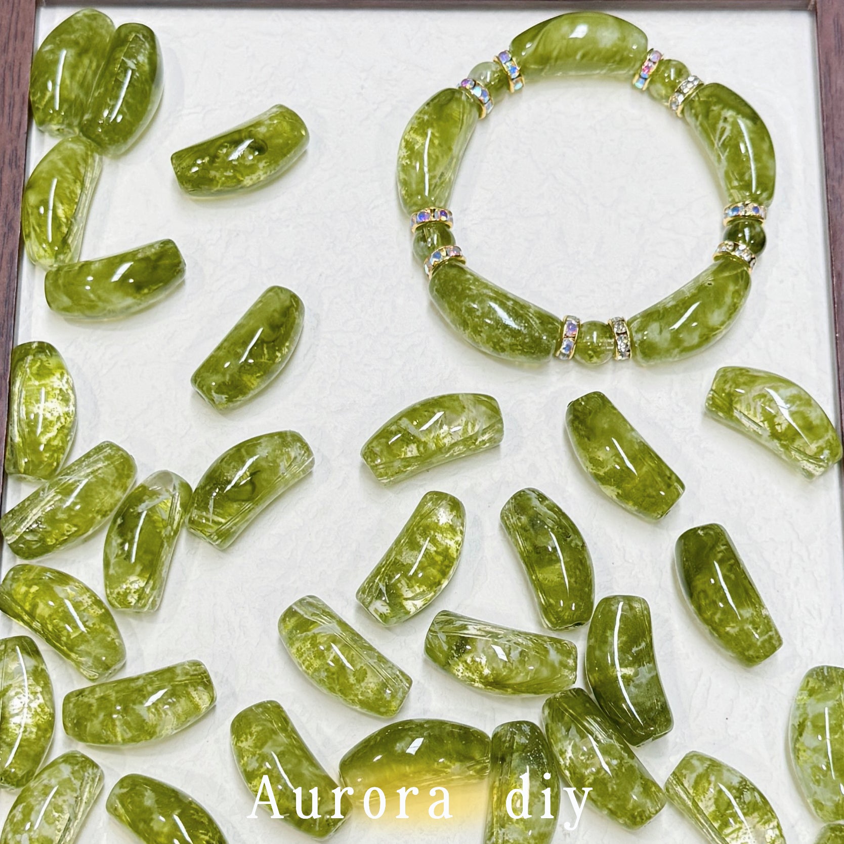 [NEW]Glass-Multicolor Curved Tube Glass Beads For DIY Bracelet Necklace Jewelry Making Craft Supplies
