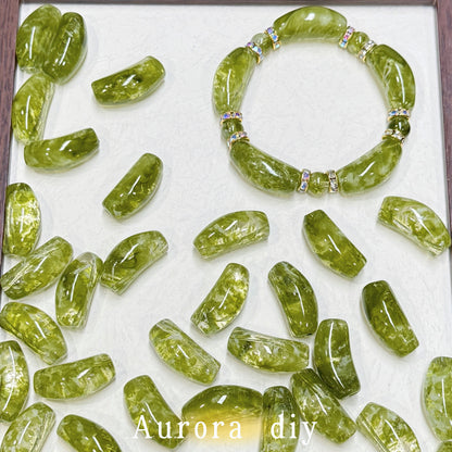 [NEW]Glass-Multicolor Curved Tube Glass Beads For DIY Bracelet Necklace Jewelry Making Craft Supplies