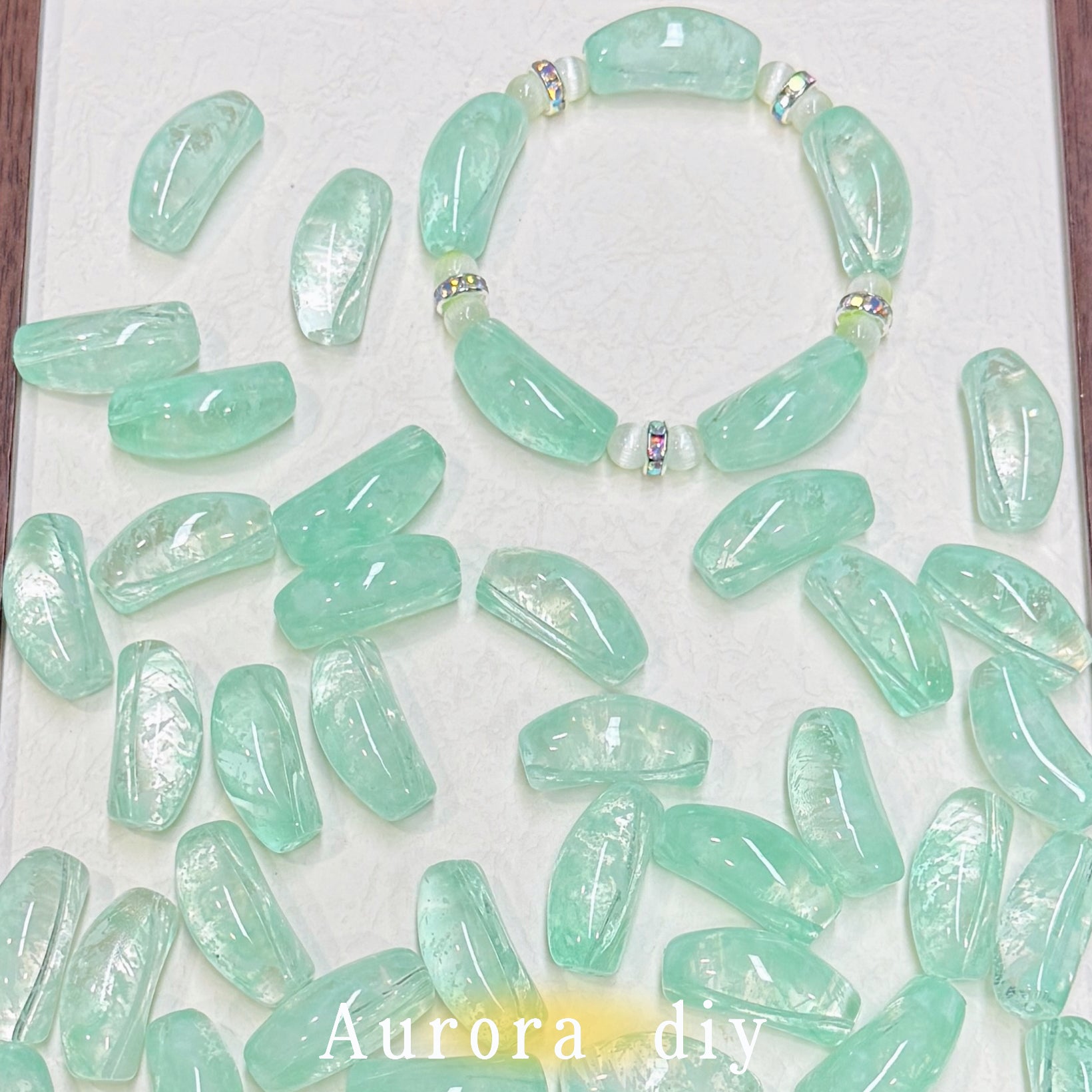 [NEW]Glass-Multicolor Curved Tube Glass Beads For DIY Bracelet Necklace Jewelry Making Craft Supplies