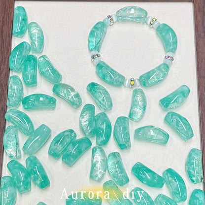 [NEW]Glass-Multicolor Curved Tube Glass Beads For DIY Bracelet Necklace Jewelry Making Craft Supplies