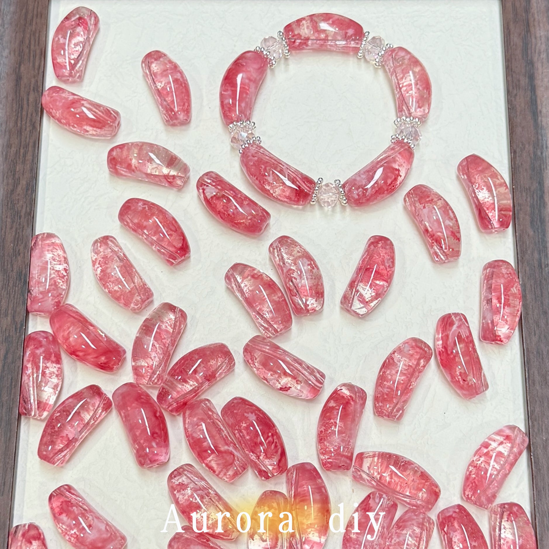 [NEW]Glass-Multicolor Curved Tube Glass Beads For DIY Bracelet Necklace Jewelry Making Craft Supplies