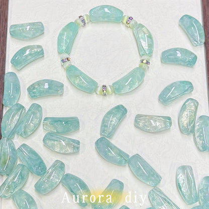 [NEW]Glass-Multicolor Curved Tube Glass Beads For DIY Bracelet Necklace Jewelry Making Craft Supplies
