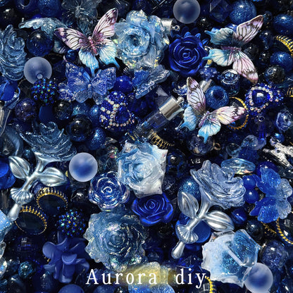 Royal Blue Glitter Acrylic Beads Mix |for DIY Jewelry Making