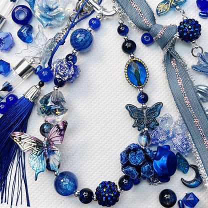 Royal Blue Glitter Acrylic Beads Mix |for DIY Jewelry Making