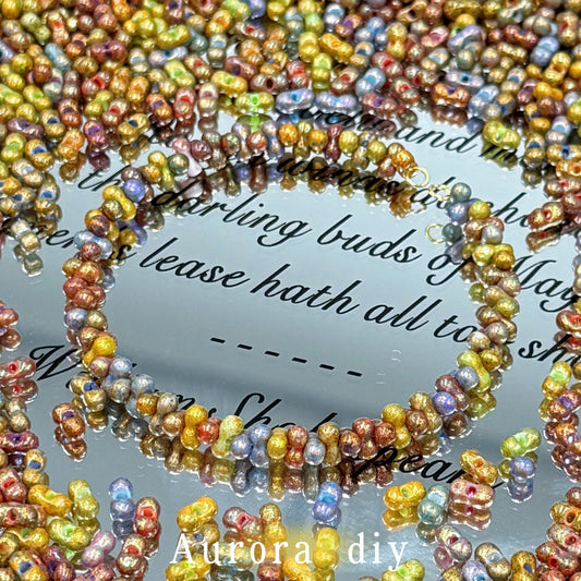 [NEW]3×6mm Vintage Gold‑Plated Peanut Beads(for Bracelet Jewelry Making DIY Craft Supplies)