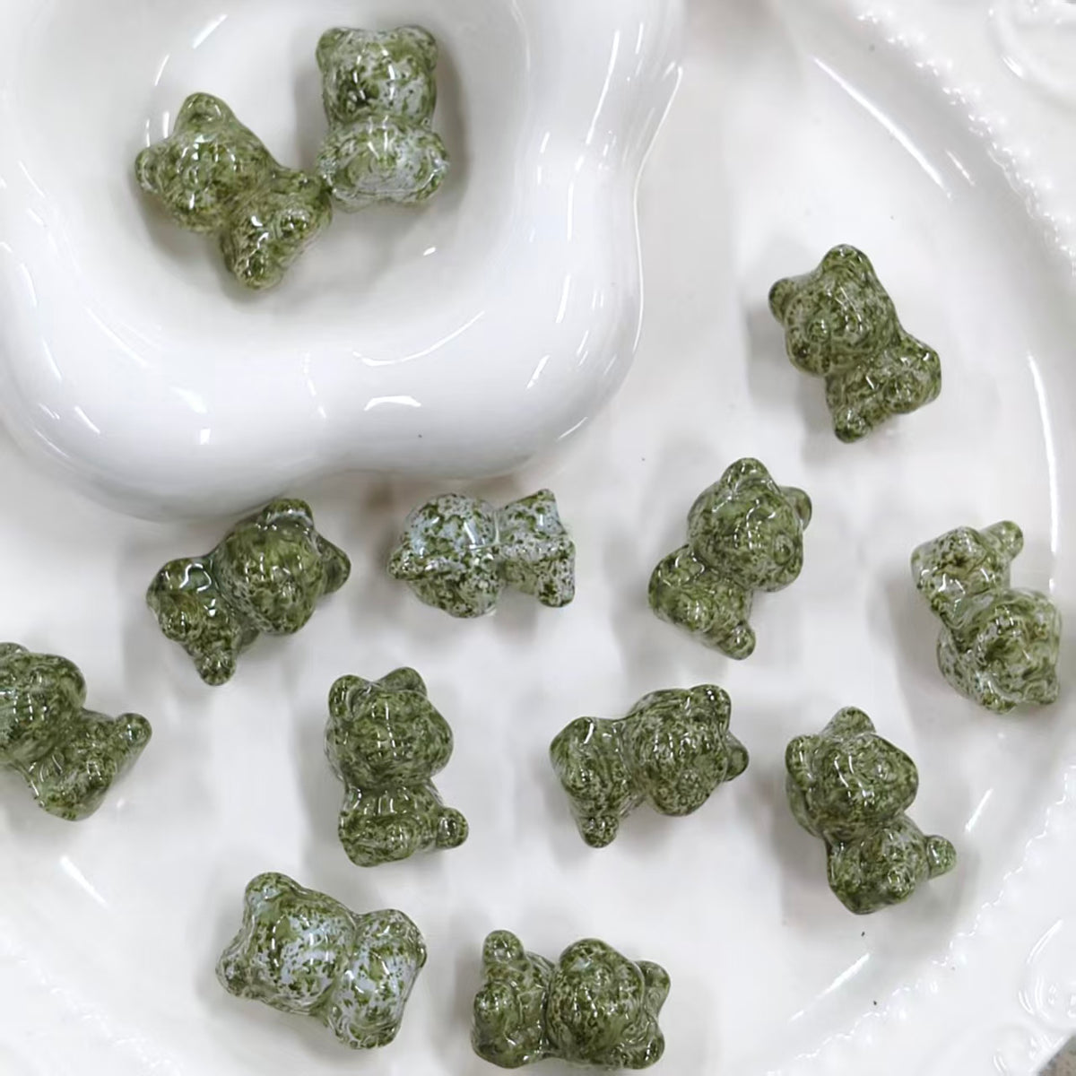 ✨【NEW】Oil Specked Bear | Glass Beads for DIY Jewelry Making