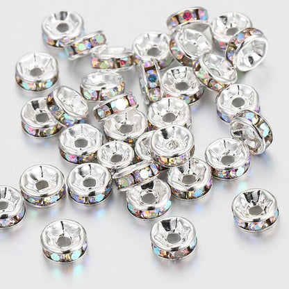 Copper rhinestone spacer beads for DIY jewelry making