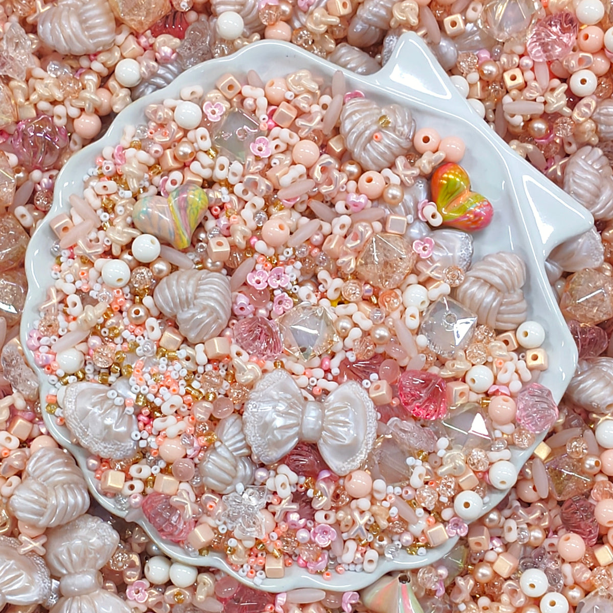 ✨【NEW】Blush Pearl Tides｜DIY Bead Mix, Seed Beads & Acrylic Charms for Jewelry Making
